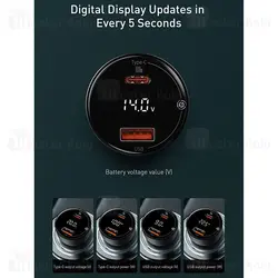 شارژر فندکی فست شارژ بیسوس Baseus Superme Digital Display PPS CCZX-01 توان 100 وات