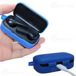 کاور محافظ سیلیکونی هندزفری کیو سی وای Xiaomi QCY T5 Earphone Silicone Case دارای قلاب آویز