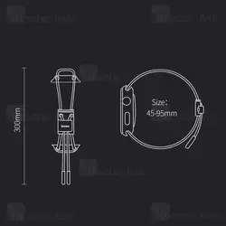 بند ساعت اپل واچ Baseus Lockable Rope Strap for AP Watch Series 3/4/5/6/SE 42mm/44mm LBAPWA4-BGY