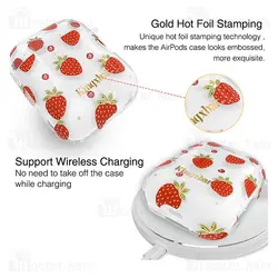 کاور ایرپاد Apple Airpods 1 / 2 Kingxbar Swarovski Fresh Series Strawberry