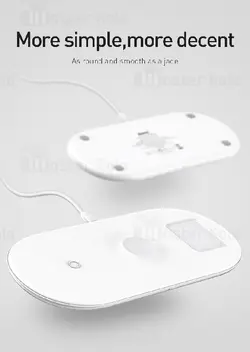 شارژر وایرلس بیسوس Baseus Smart 3in1 WX3IN1-B01 / C01 شارژ گوشی و اپل واچ و ایرپاد توان 18 وات