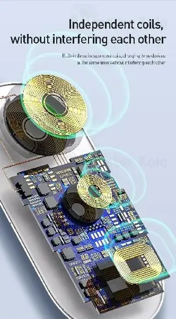 شارژر وایرلس بیسوس Baseus Smart 3in1 WX3IN1-B01 / C01 شارژ گوشی و اپل واچ و ایرپاد توان 18 وات