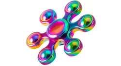 اسپینر فلزی شش پره ای رنگین کمانی Fidget Spinner Metal Rainbow