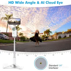 گیمبال و استبلایزر موبایل پرودو Porodo 360 Rotating AI Tracking Mount PD-GAIFTGR با تشخیص حرکت