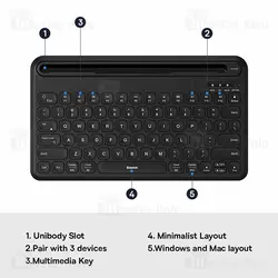 کیبورد بلوتوث بیسوس Baseus K02 Wireless Keyboard B00955500112-00 مخصوص تبلت