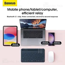 کیبورد بلوتوث بیسوس Baseus K02 Wireless Keyboard B00955500112-00 مخصوص تبلت