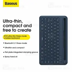 کیبورد بلوتوث بیسوس Baseus K02 Wireless Keyboard B00955500112-00 مخصوص تبلت