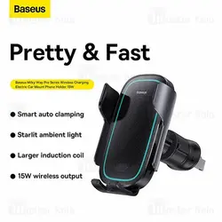 هولدر دریچه کولری و شارژر وایرلس بیسوس Baseus BS-CM023 Milky Way Pro C40357000111-00 توان 15 وات