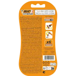 خود تراش سه تیغ 6 یدک بیک | BIC 3 Hybrid Men’s Razors - فروشگاه ناو فور یو