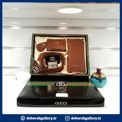 ست چهار تیکه کیف پول، کمربند، جاسویچی، کیف کارت مردانه گوچی GUCCI