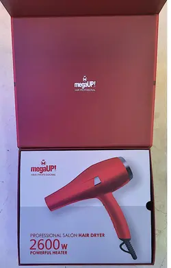 سشوار مگا اپ 2600Wسری D1 مشکی رنگmegaUP PROFESSIONAL SALON HAIR DRYER