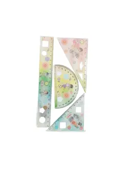 ست خط کش نقاله و گونیا ژله ای مدل فوتبالیستان