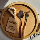 قاشق و چنگال دسته چوبی