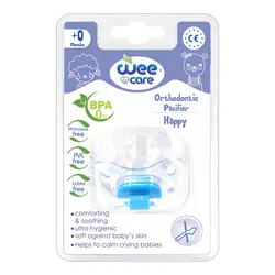 (Wee Care-P116)- پستانک ارتودنسی شفاف چاپدار وی کر مدل happy سایز 2