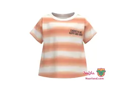 تیشرت نخی پسرانه لوپیلو (Lupilu) راه راه گلبهی سفید