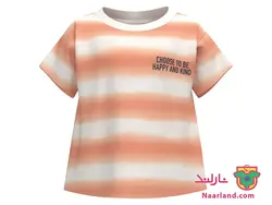 تیشرت نخی پسرانه لوپیلو (Lupilu) راه راه گلبهی سفید