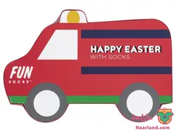 پک ۳ عددی جوراب FUN SOCKS آلمان جعبه طرح ماشین