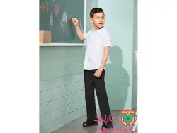 پیراهن آستین کوتاه پسرانه برند اسمارت آلمان ، سفید ساده