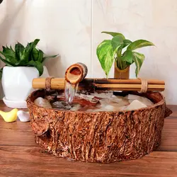 آبنما رومیزی مدل آرامش با حوضچه طرح چوب - گالری لیگنین آبنما آرامش طرح چوب- آبنمای فنگشویی