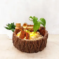 آبنمای رومیزی طرح درخت سرو(تنه ی درخت) - گالری لیگنین آبنمای خانگی فنگشویی طرح تنه ی درخت