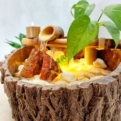 آبنمای رومیزی طرح درخت سرو(تنه ی درخت) - گالری لیگنین آبنمای خانگی فنگشویی طرح تنه ی درخت