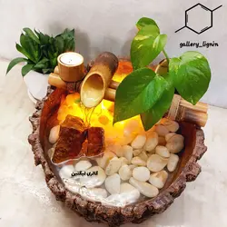 آبنمای رومیزی طرح درخت سرو(تنه ی درخت) - گالری لیگنین آبنمای خانگی فنگشویی طرح تنه ی درخت