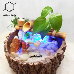 آبنمای رومیزی طرح درخت سرو(تنه ی درخت) - گالری لیگنین آبنمای خانگی فنگشویی طرح تنه ی درخت