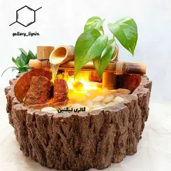 آبنمای رومیزی طرح درخت سرو(تنه ی درخت) - گالری لیگنین آبنمای خانگی فنگشویی طرح تنه ی درخت