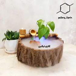 آبنمای رومیزی طرح درخت سرو(تنه ی درخت) - گالری لیگنین آبنمای خانگی فنگشویی طرح تنه ی درخت