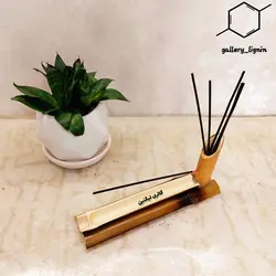 جاعودی رومیزی طرح بامبو - گالری لیگنین جاعودی رومیزی فنگشویی با چوب گیاه ثروت (بامبو)