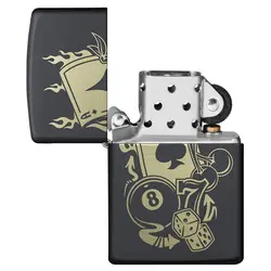 فندک زیپو اصل کد 49257 - Original Zippo Gambling Design | ام زیپ