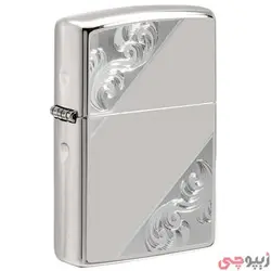 فندک زیپو اصل کد 49479 – Original Zippo Sterling Diagonal Filigree | ام زیپ