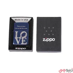 فندک زیپو اصل باطراحی جمله‌ی دوستت دارم به صورت برجسته – Japan Design Zippo Lighter Za-3-37b | ام زیپ