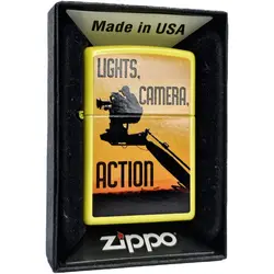 فندک زیپو اصل کد 24839 - Camera Man on a Yellow Zippo | ام زیپ