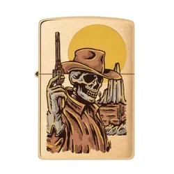 فندک زیپو اصل کد 48519 - Original Zippo CowBoy Skull Design | ام زیپ