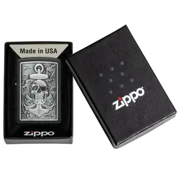 فندک زیپو اصل کد 48122 - Original Zippo Skull Anchor Emblem | ام زیپ