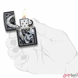 زیپو اصل کد 29854 - Skull Clock Design | ام زیپ