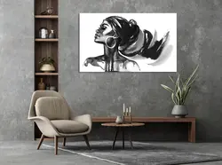 تابلو زن آفریقایی سیاه و سفید