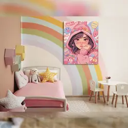 تابلو شاسی انیمه دختر تم صورتی