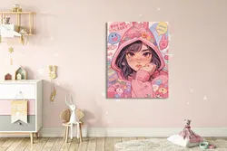 تابلو شاسی انیمه دختر تم صورتی