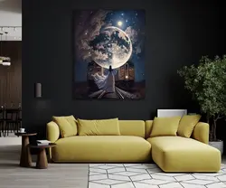 تابلو شاسی دختر و ماه و قطار