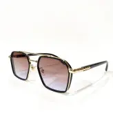 عینک زنانه شنل چهار گوش فلت لایت مشکی پیانویی طلایی رنگ ثابت