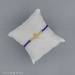 دستبند طلا بند ابریشمی طرح گشنیز - گالری طلای زرخانه