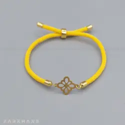 دستبند طلا بند ابریشمی طرح گل - گالری طلای زرخانه