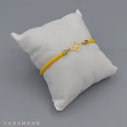 دستبند طلا بند ابریشمی طرح گل - گالری طلای زرخانه