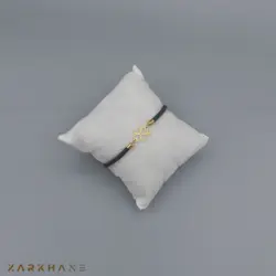 دستبند طلا بند ابریشم طرح گل چهارپر - گالری طلای زرخانه