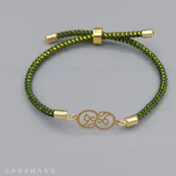 دستبند طلا بند ابریشمی طرح گل برگ - گالری طلای زرخانه