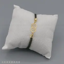 دستبند طلا بند ابریشمی طرح گل برگ - گالری طلای زرخانه