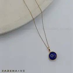 پلاک آویز طلا چشم نظر سرمه ای - گالری طلای زرخانه