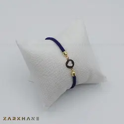 دستبند طلا قلب توخالی بند ابریشم - گالری طلای زرخانه